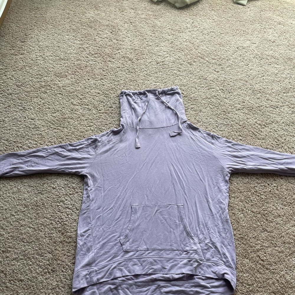 Lou Lou Grey Lavender Cowl Neck Sweatshirt